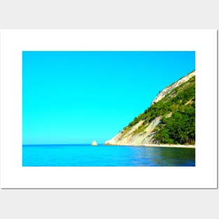 Scenery with Mount Conero, Scoglio della Vela, Adriatic Sea Posters and Art